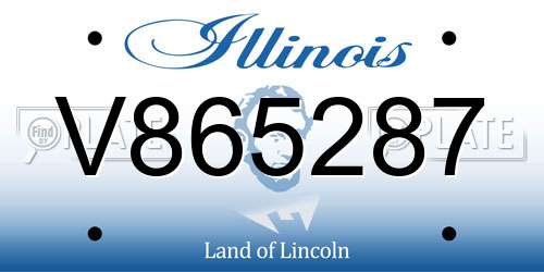 V865287 Illinois License Plate