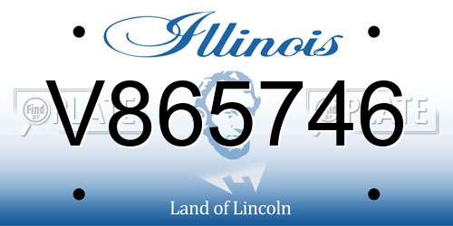V865746 Illinois License Plate
