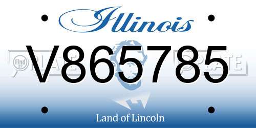 V865785 Illinois License Plate