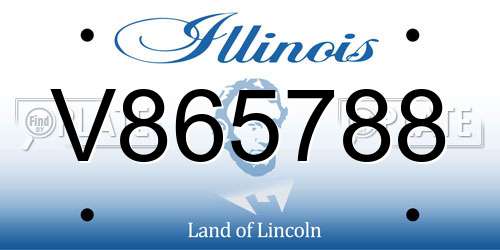V865788 Illinois License Plate