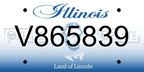 V865839 Illinois License Plate