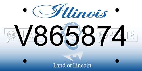 V865874 Illinois License Plate