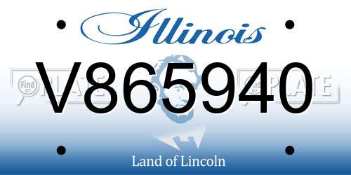 V865940 Illinois License Plate