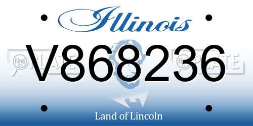 V868236 Illinois License Plate