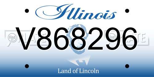 V868296 Illinois License Plate