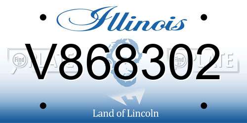 V868302 Illinois License Plate