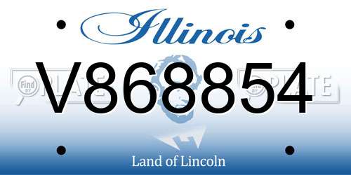 V868854 Illinois License Plate