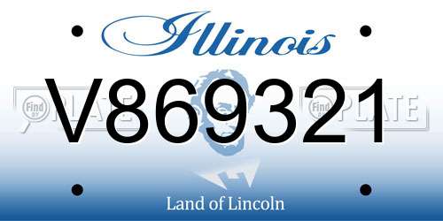 V869321 Illinois License Plate