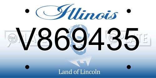 V869435 Illinois License Plate