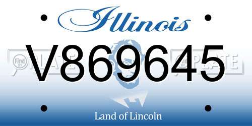 V869645 Illinois License Plate
