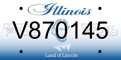 V870145 Illinois License Plate