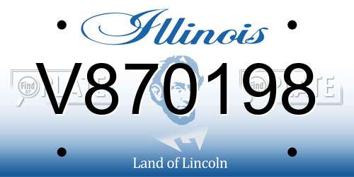 V870198 Illinois License Plate