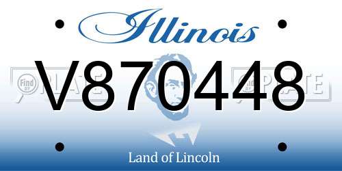 V870448 Illinois License Plate