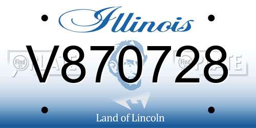 V870728 Illinois License Plate