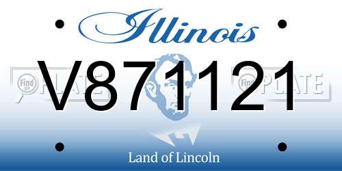 V871121 Illinois License Plate