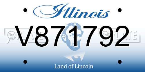 V871792 Illinois License Plate