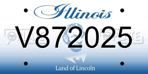 V872025 Illinois License Plate