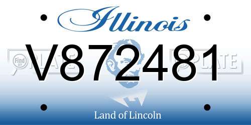 V872481 Illinois License Plate
