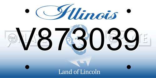 V873039 Illinois License Plate
