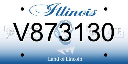 V873130 Illinois License Plate