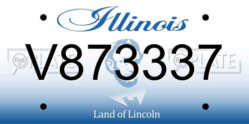 V873337 Illinois License Plate