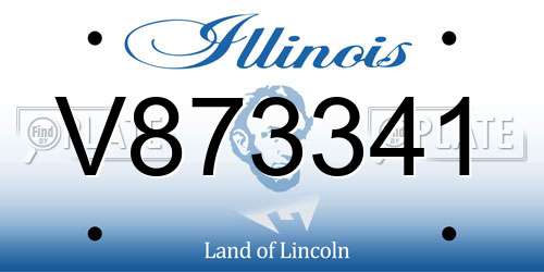 V873341 Illinois License Plate