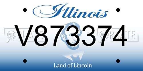 V873374 Illinois License Plate