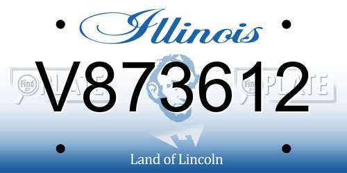V873612 Illinois License Plate
