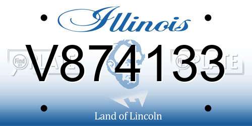 V874133 Illinois License Plate