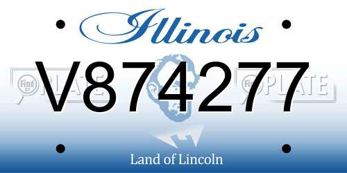 V874277 Illinois License Plate