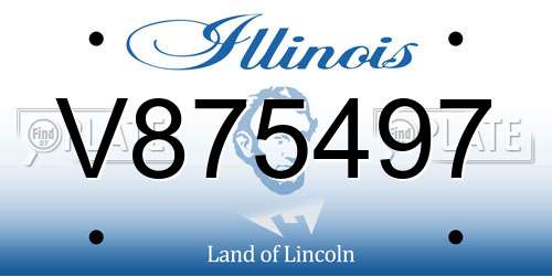 V875497 Illinois License Plate