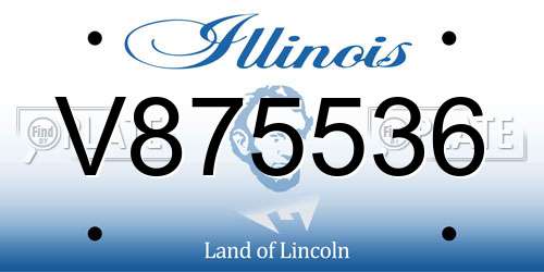 V875536 Illinois License Plate