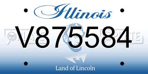 V875584 Illinois License Plate