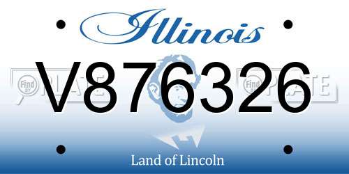 V876326 Illinois License Plate