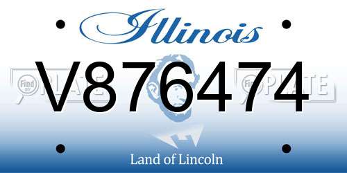 V876474 Illinois License Plate