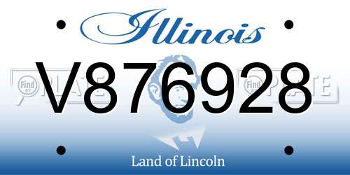 V876928 Illinois License Plate