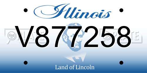 V877258 Illinois License Plate