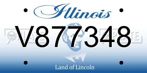 V877348 Illinois License Plate