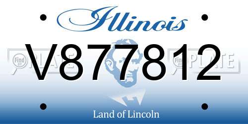 V877812 Illinois License Plate