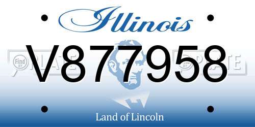 V877958 Illinois License Plate