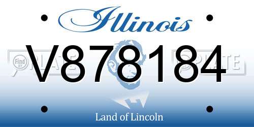 V878184 Illinois License Plate