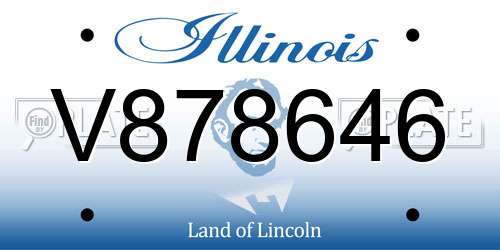 V878646 Illinois License Plate