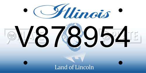 V878954 Illinois License Plate