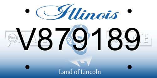 V879189 Illinois License Plate