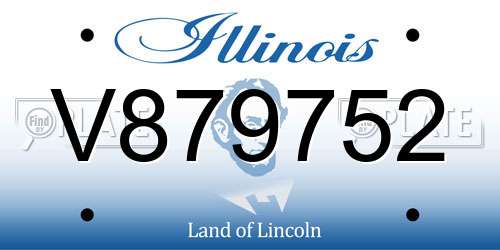V879752 Illinois License Plate