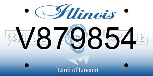 V879854 Illinois License Plate