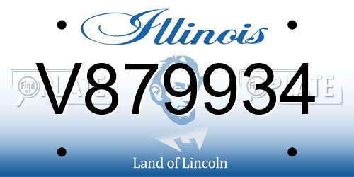 V879934 Illinois License Plate