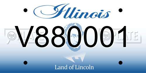 V880001 Illinois License Plate