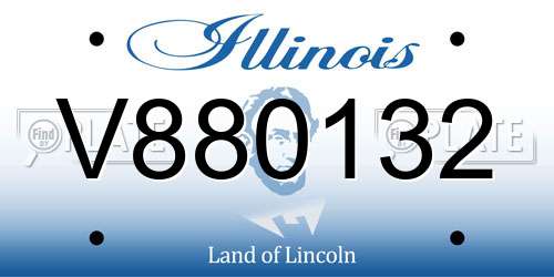 V880132 Illinois License Plate