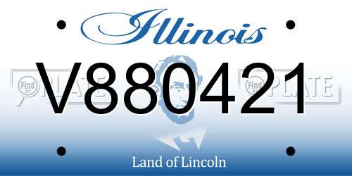 V880421 Illinois License Plate